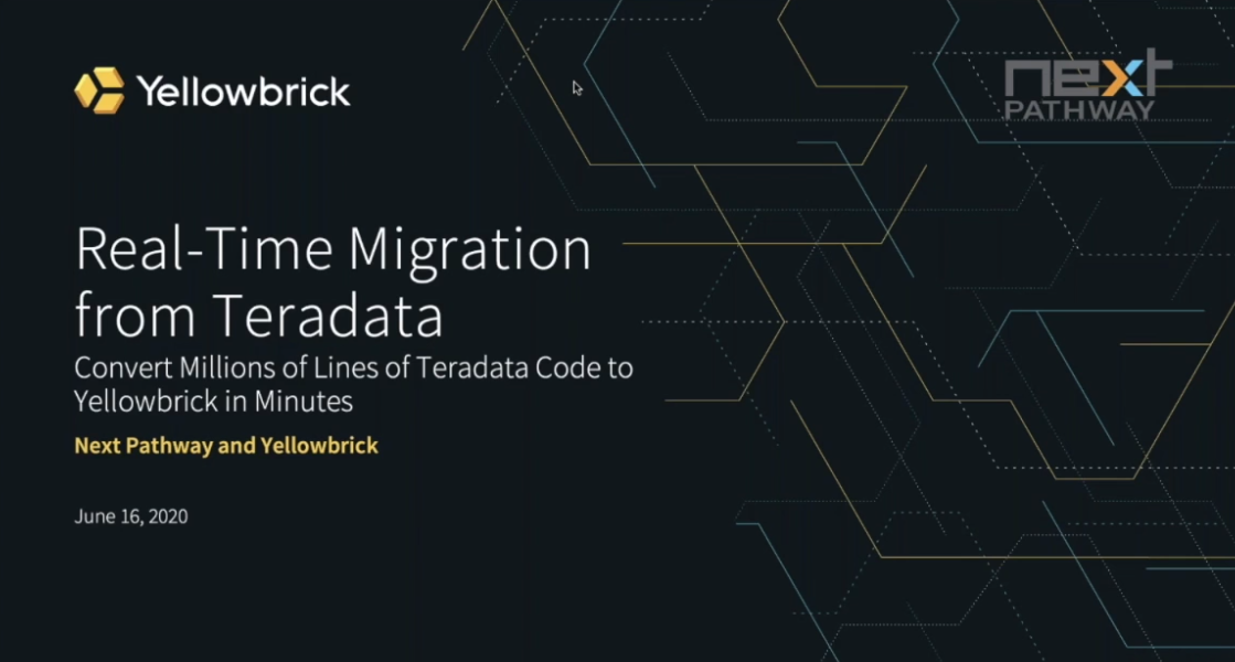 Yellowbrick Webinar Yellowbrick Webinar
