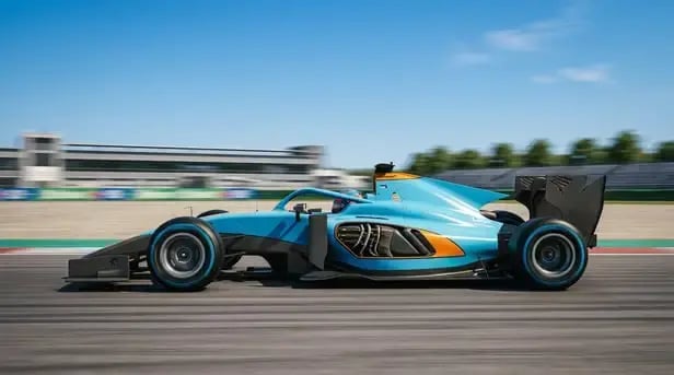 Firefly Gemini Flash Ultra realistic side panning shot of a Formula-style race car reaching maximum speed 